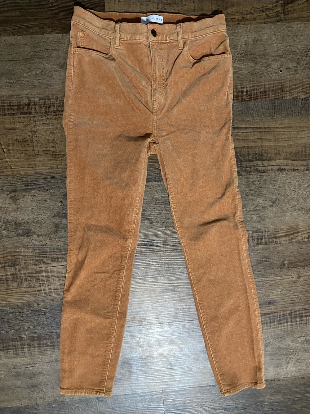 LOFT Skinny Corduroy Pants in Rust